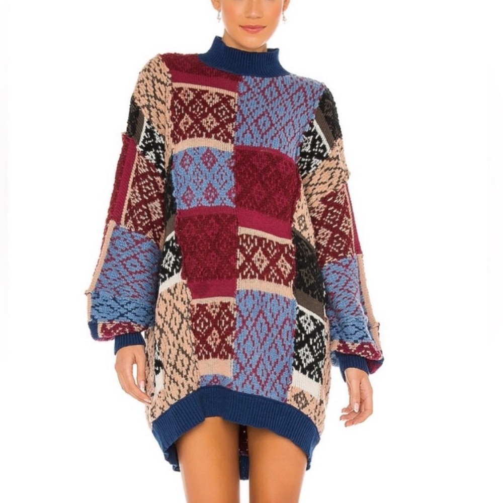 Free People Argyle Sweater Dress